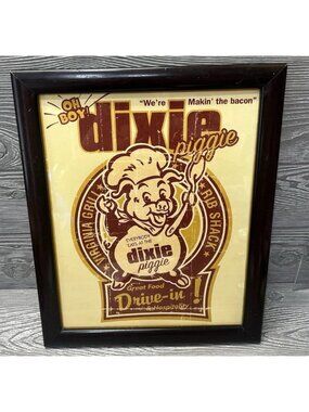 Framed Dixie Piggie Advertisement Pop Art by Joe Giannakopoulos 15.75” X 12.75”
